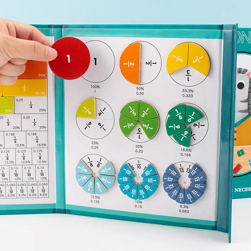 Hölzernes magnetisches Bruchlern-Mathespielzeug für Kinder